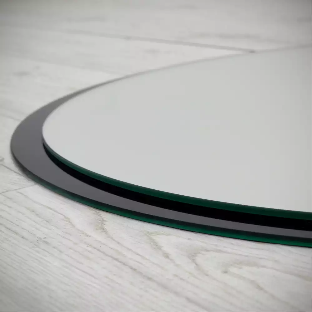 Espejo redondo de pared con marco negro