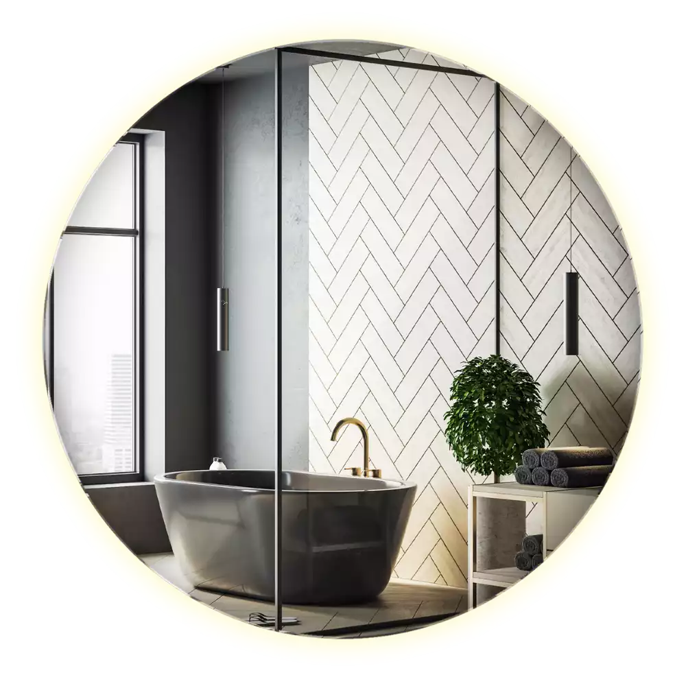 Espejo redondo moderno con retroiluminación LED