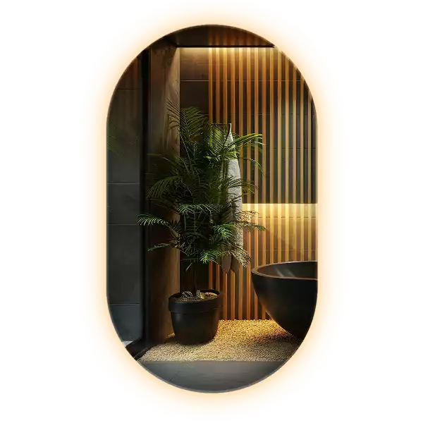 Espejo ovalado con luz colgante decorativo