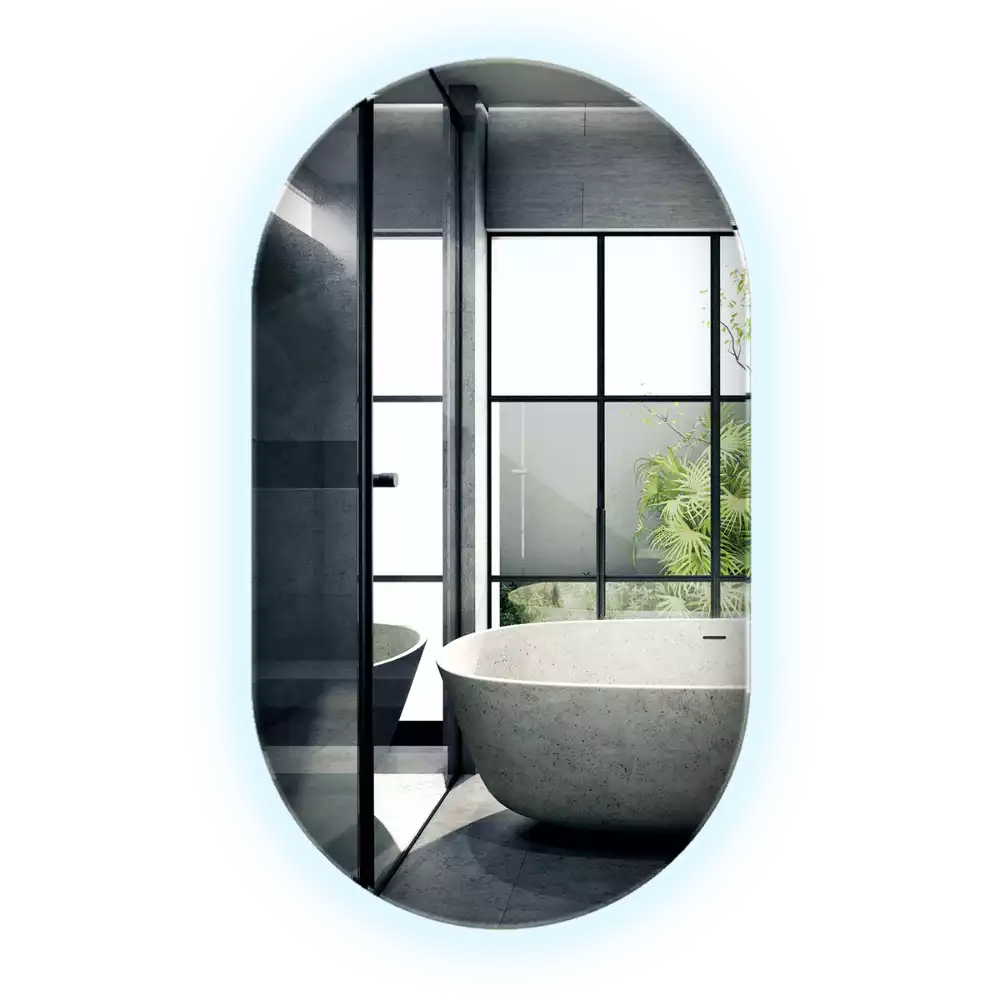 Espejo ovalado con luz colgante decorativo