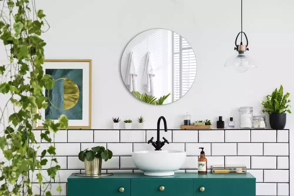 Espejo redondo de pared sin marco