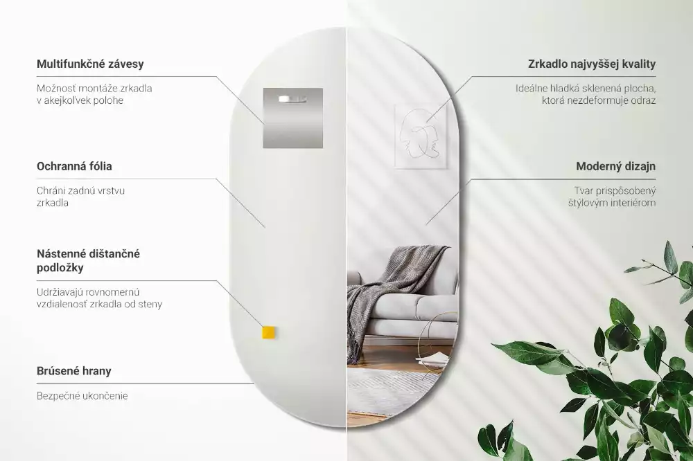 Espejo pared ovalado colgado clásico