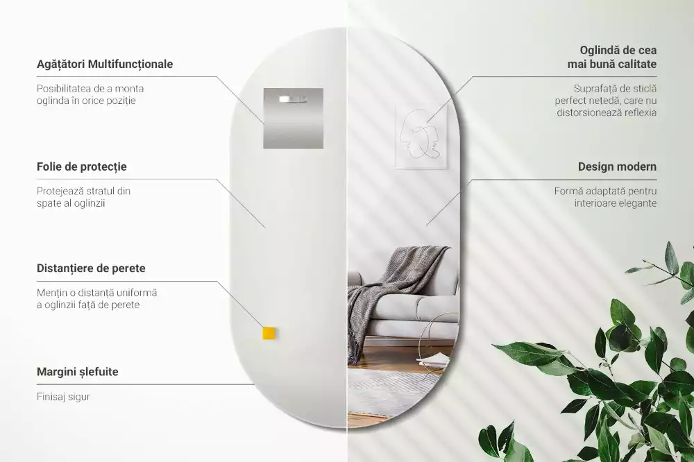 Espejo pared ovalado colgado clásico