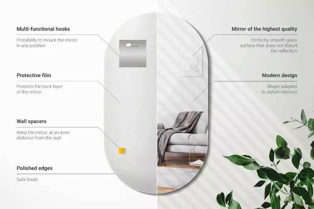 Espejo pared ovalado colgado clásico