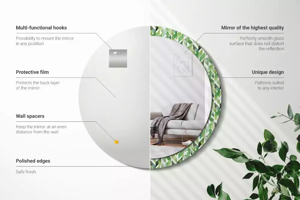 Espejo redondo con decoración Espiga