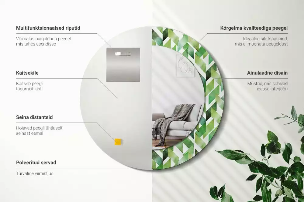 Espejo redondo con decoración Espiga