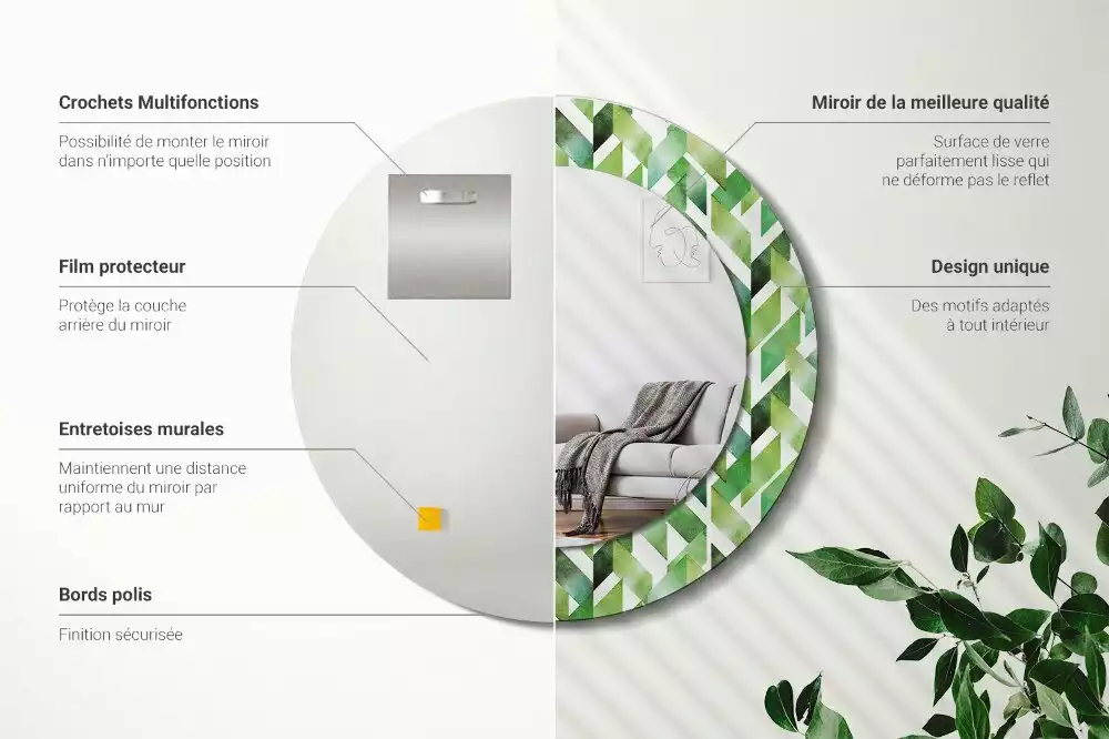 Espejo redondo con decoración Espiga