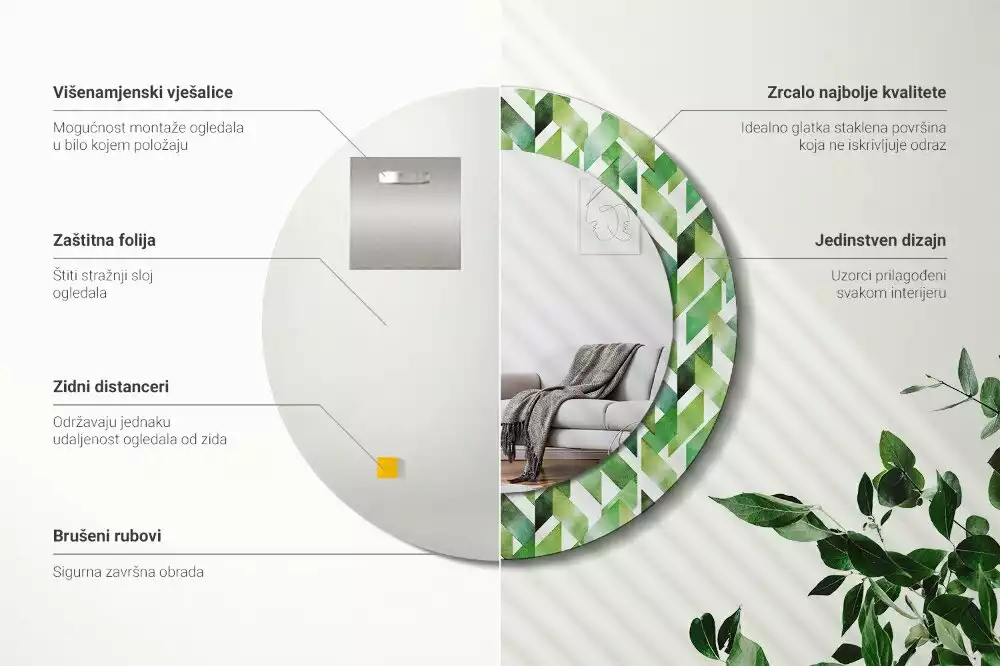 Espejo redondo con decoración Espiga