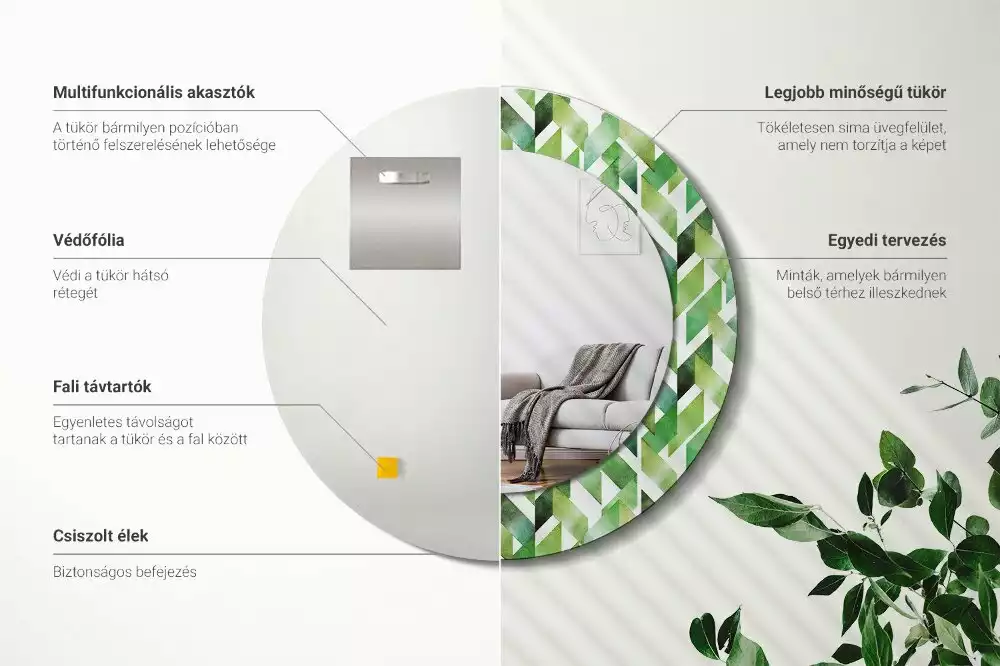 Espejo redondo con decoración Espiga