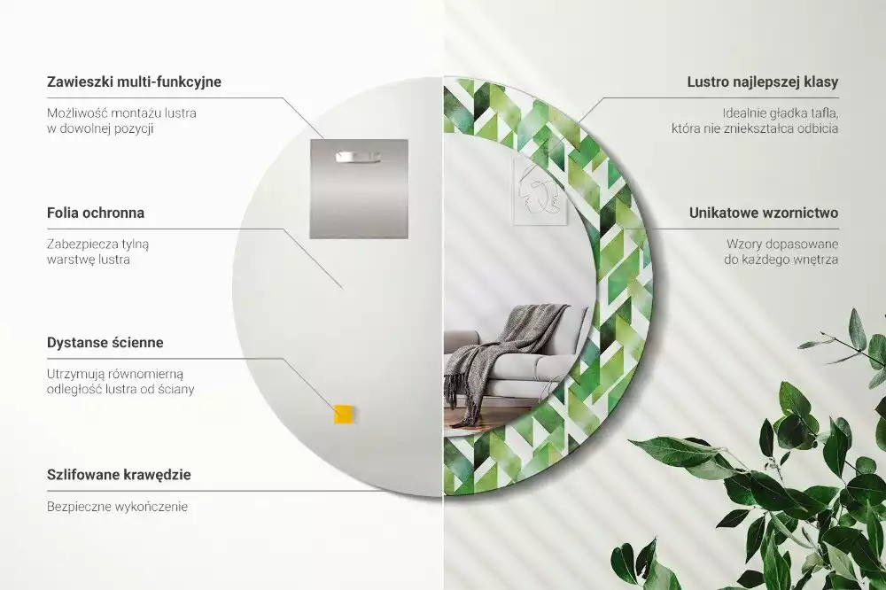 Espejo redondo con decoración Espiga