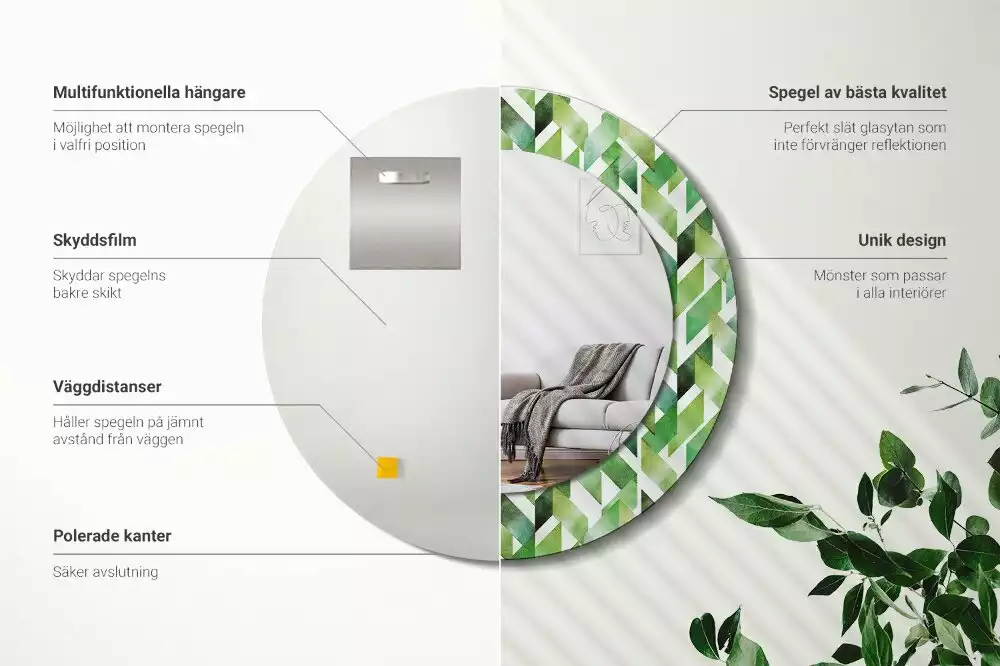 Espejo redondo con decoración Espiga