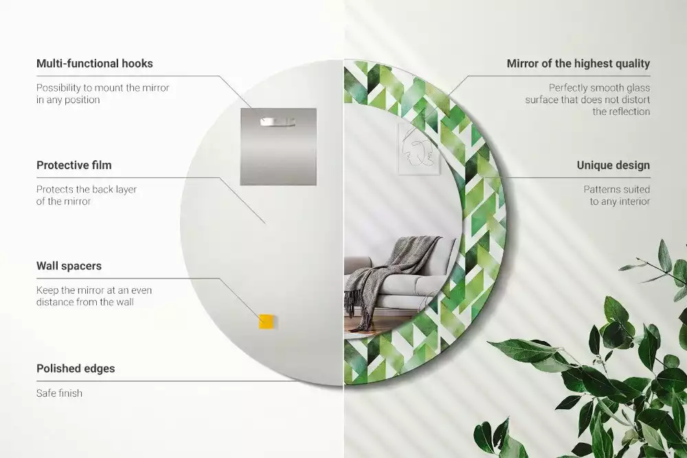 Espejo redondo con decoración Espiga