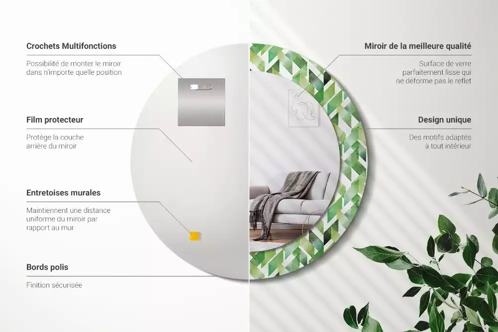 Espejo redondo con decoración Espiga