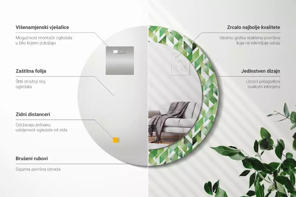 Espejo redondo con decoración Espiga