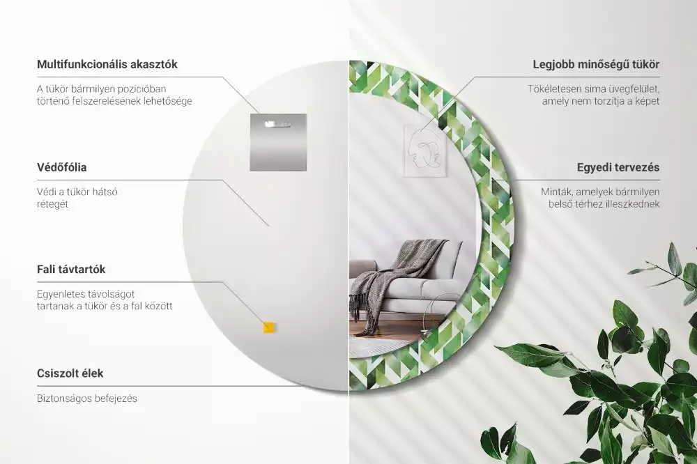 Espejo redondo con decoración Espiga