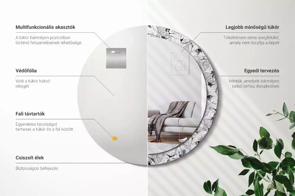 Espejo redondo impreso Gatos