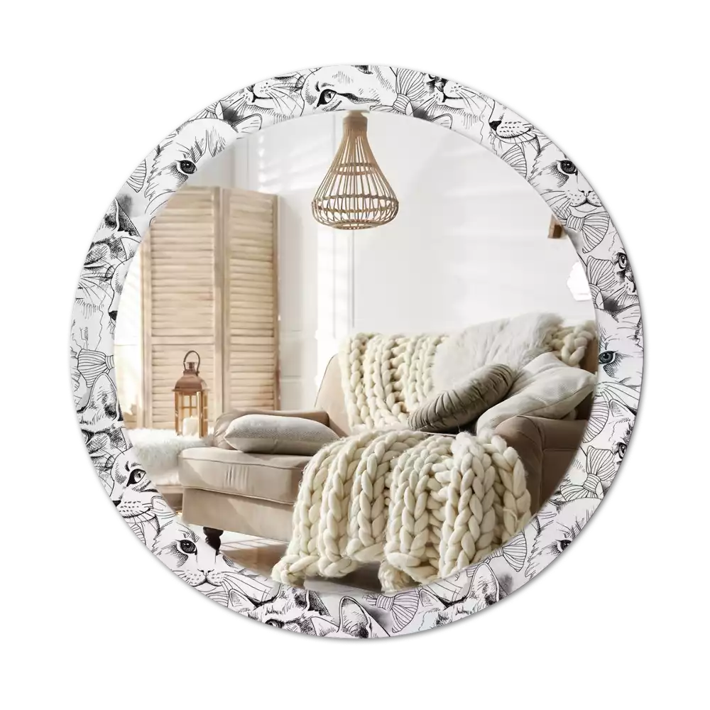 Espejo redondo impreso Gatos