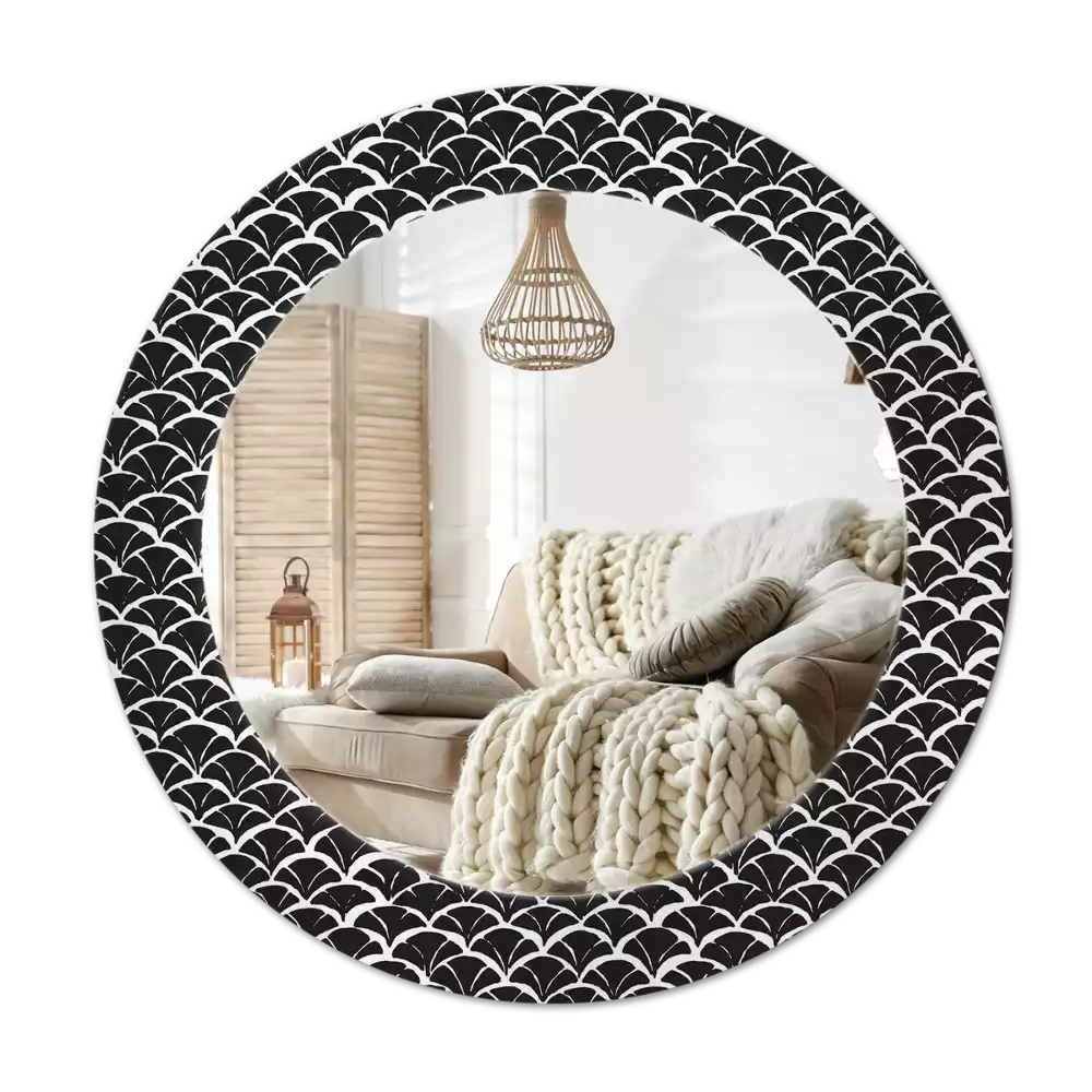 Espejo redondo impreso escalas orientales