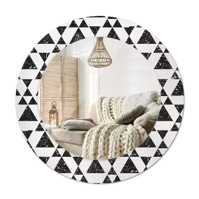 Espejo redondo con decoración Geometría de triángulos