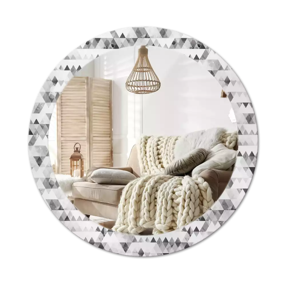 Espejo redondo impreso Triángulos
