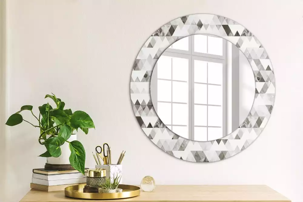 Espejo redondo impreso Triángulos