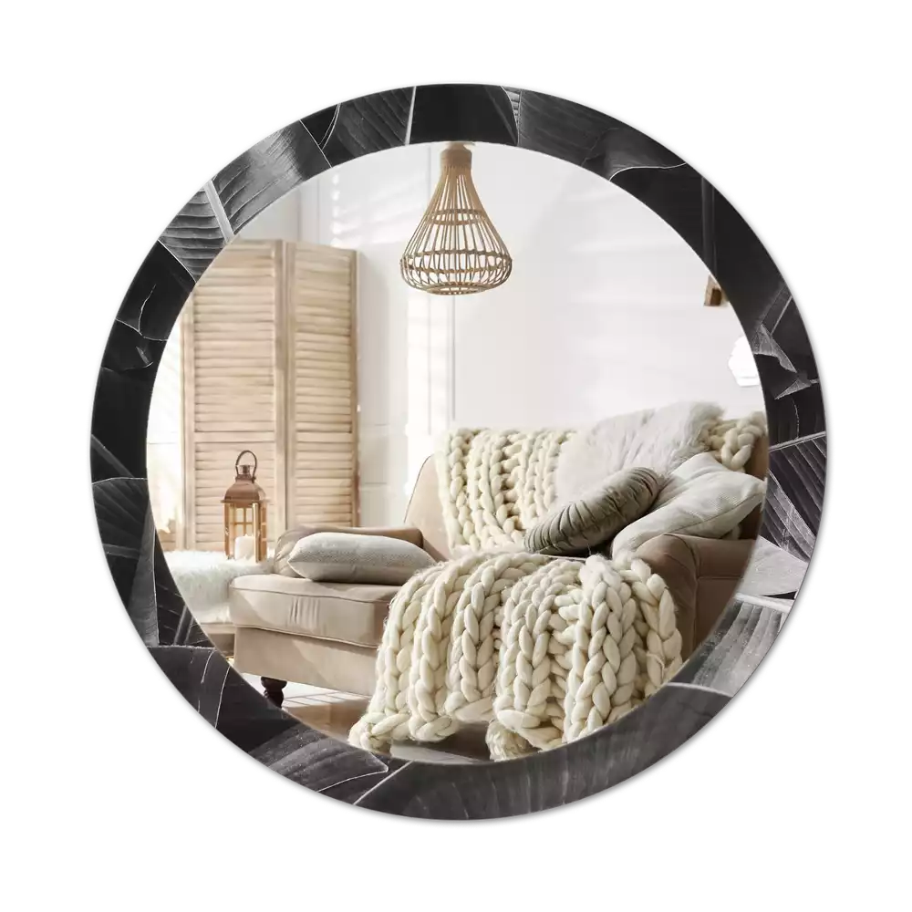 Espejo redondo estampado palmeras tropicales