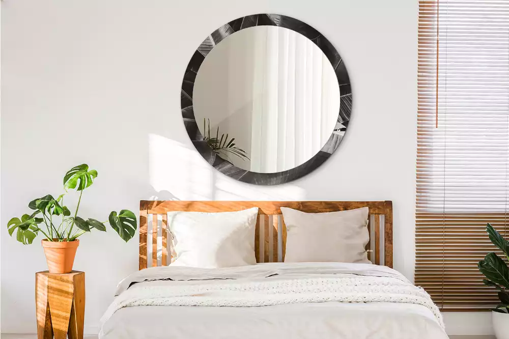 Espejo redondo estampado palmeras tropicales