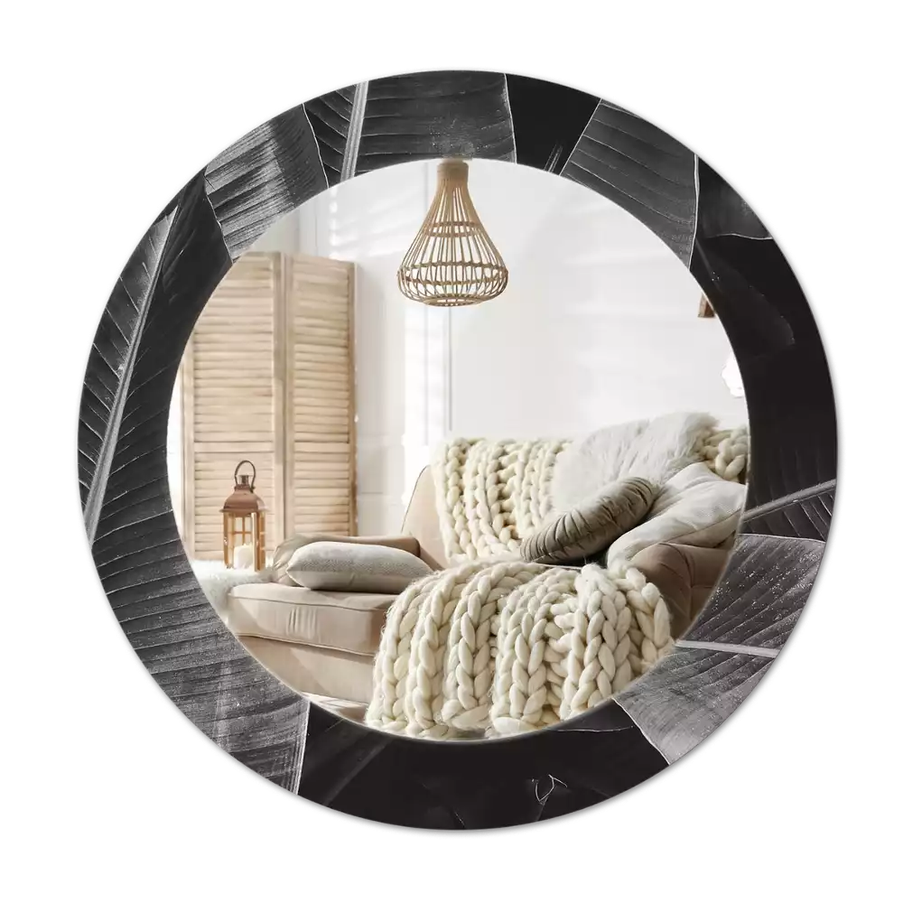 Espejo redondo estampado palmeras tropicales