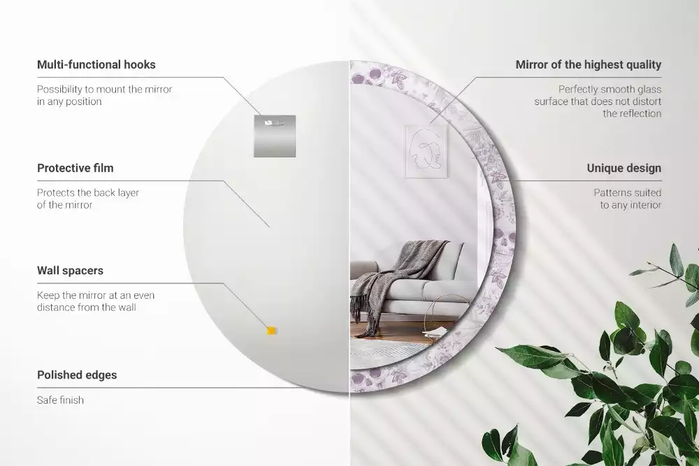 Espejo redondo estampado Calaveras