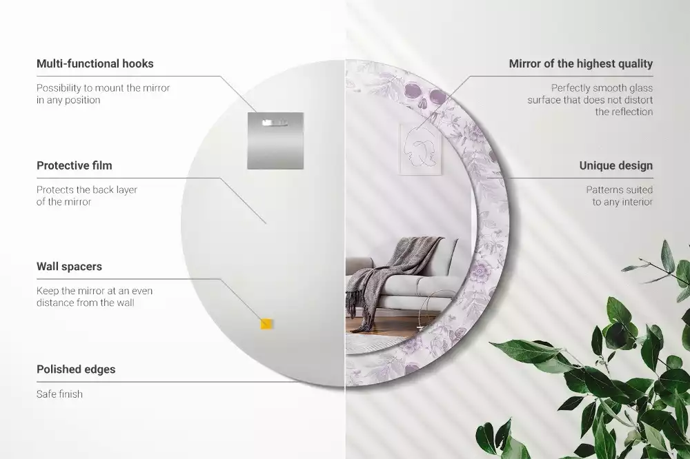 Espejo redondo estampado Calaveras