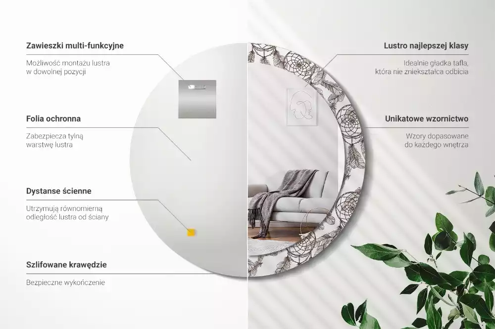 Espejo redondo estampado Atrapasueños