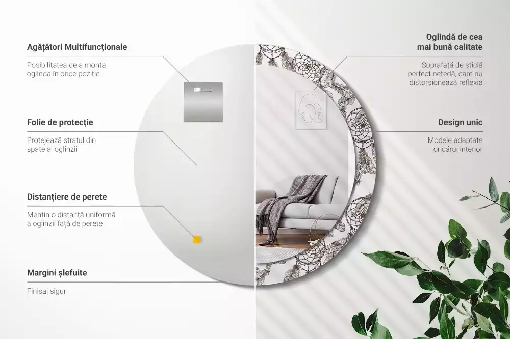 Espejo redondo estampado Atrapasueños