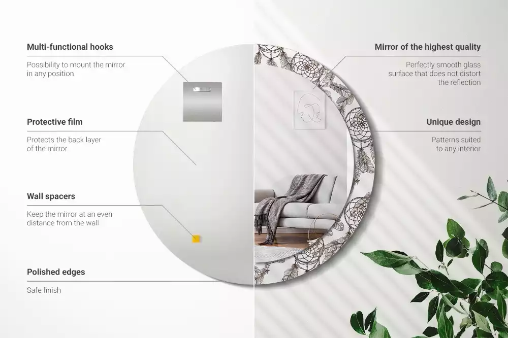 Espejo redondo estampado Atrapasueños