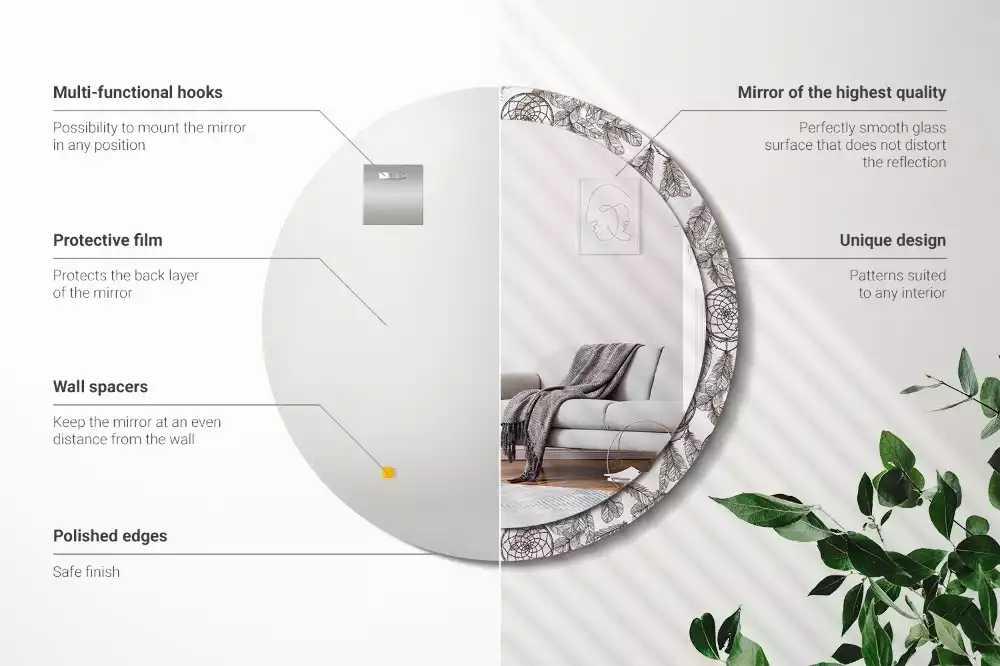 Espejo redondo estampado Atrapasueños