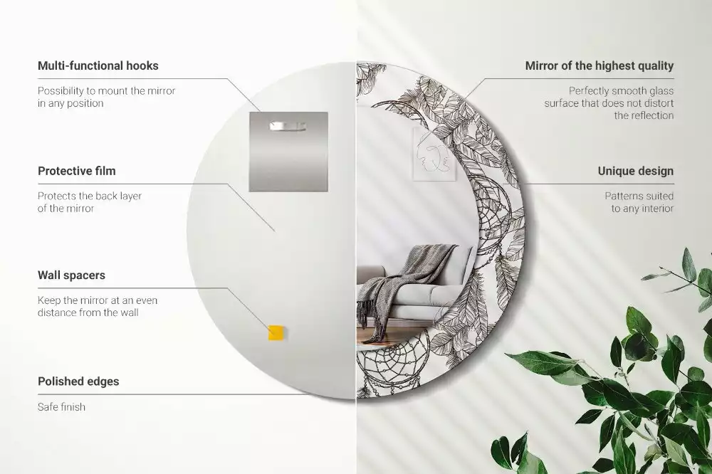 Espejo redondo estampado Atrapasueños