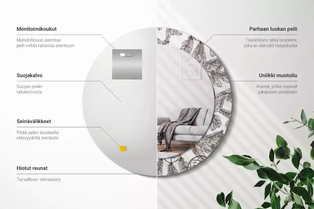 Espejo redondo estampado Atrapasueños