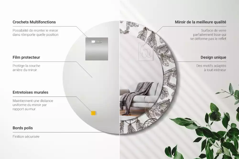 Espejo redondo estampado Atrapasueños