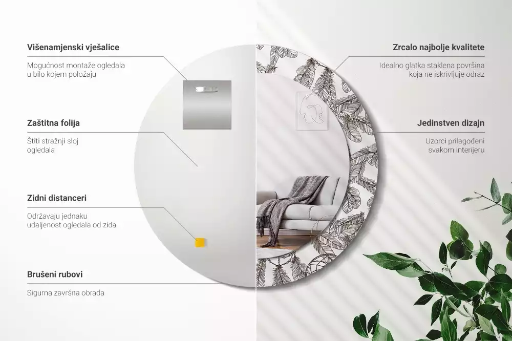 Espejo redondo estampado Atrapasueños