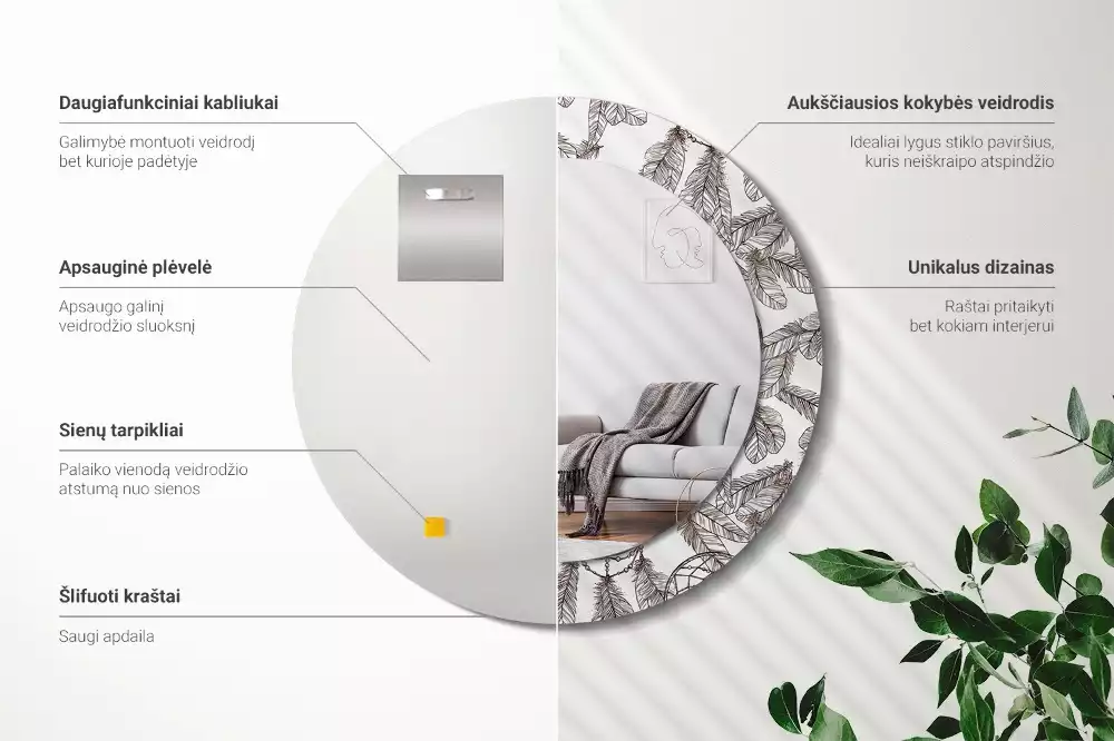 Espejo redondo estampado Atrapasueños