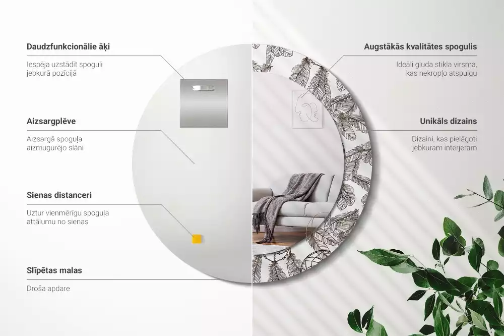 Espejo redondo estampado Atrapasueños