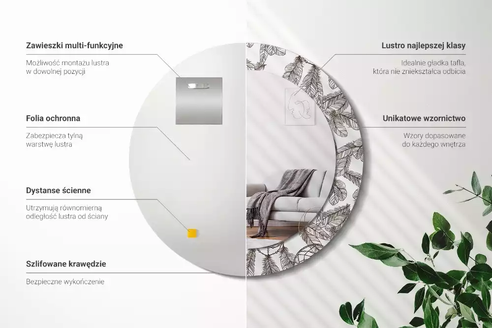 Espejo redondo estampado Atrapasueños