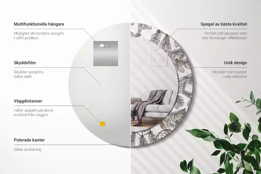 Espejo redondo estampado Atrapasueños