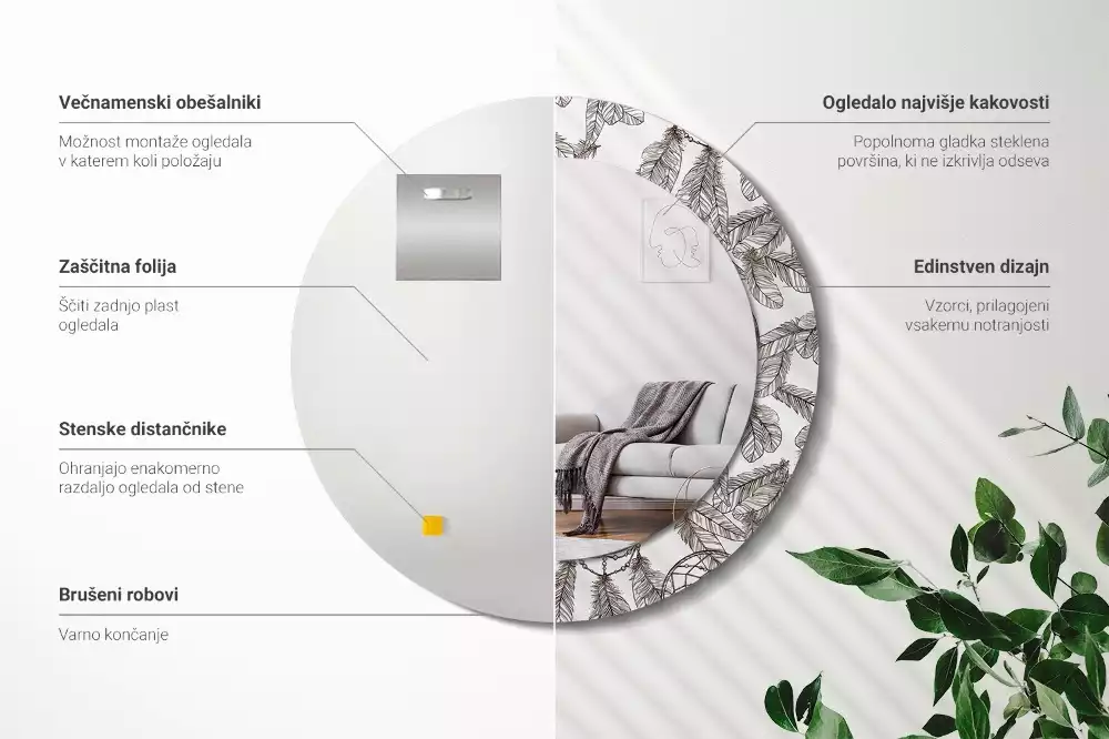 Espejo redondo estampado Atrapasueños