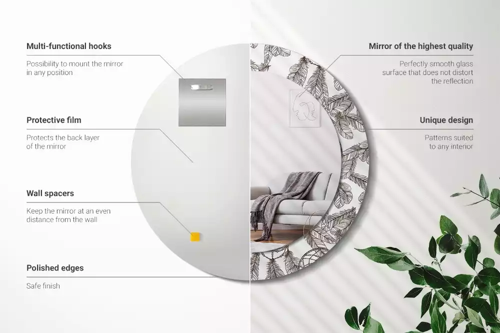 Espejo redondo estampado Atrapasueños