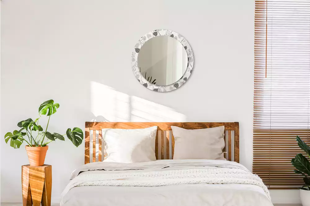 Espejo redondo estampado Floral abstracto