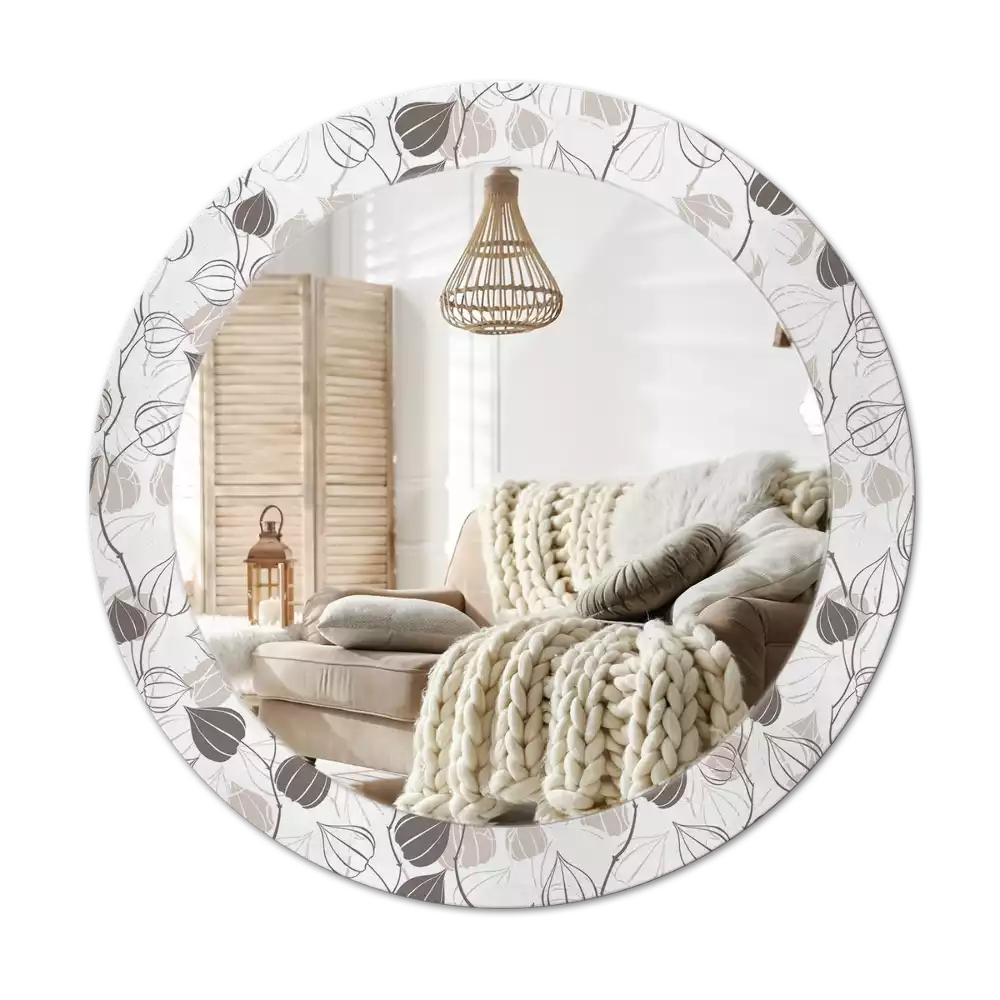 Espejo redondo estampado Floral abstracto