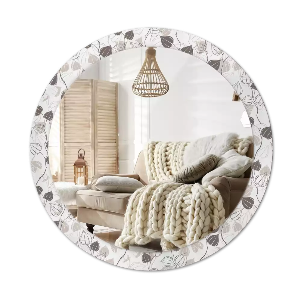 Espejo redondo estampado Floral abstracto