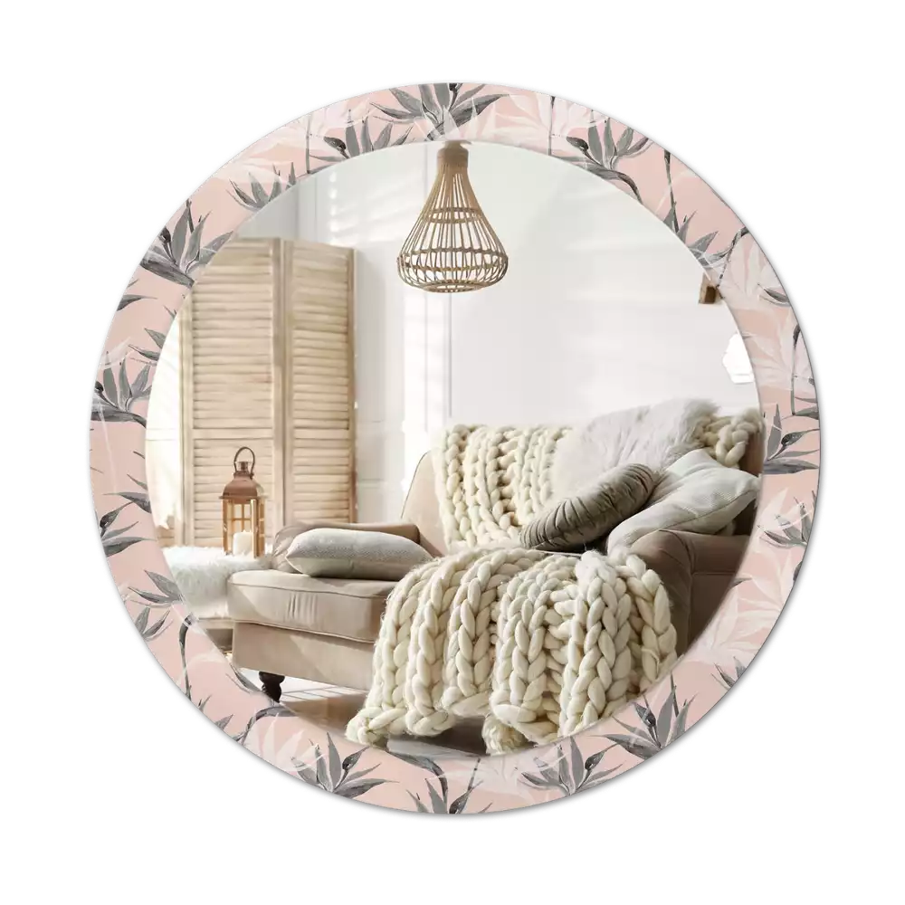 Espejo redondo con decoración Strelitzia