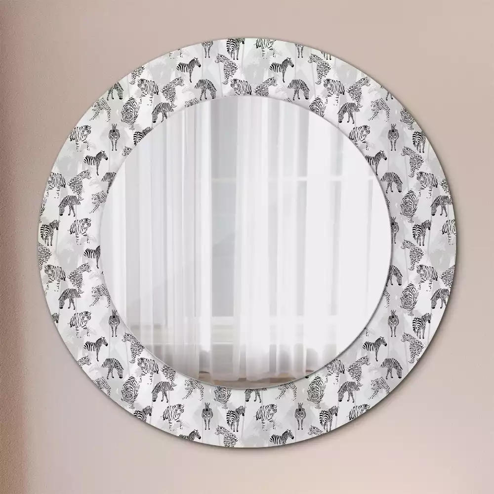 Espejo redondo impreso Tigre tropical