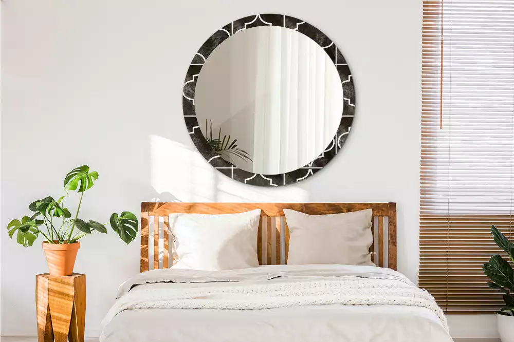 Espejo redondo impreso Patrón antiguo